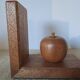 Wooden bookends shaped like an apple and pear – Minimalist design