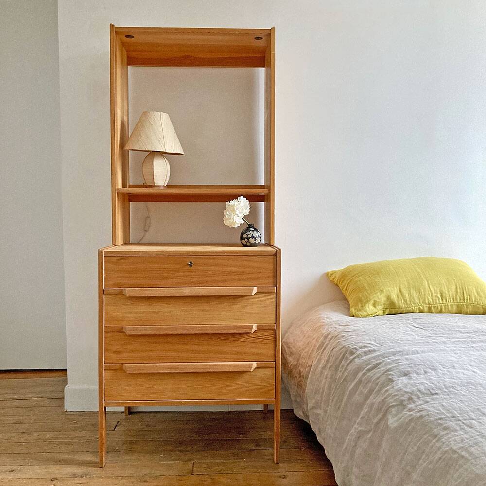 Bibliothèque pin massif