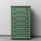 Cassettiera vintage rattan intrecciato verde anni ’60 modernariato