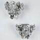 Pair of Kinkeldey 2-tier cut crystal wall sconces, Germany, circa 1970s