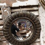 Miroir convexe pétale doré 22cm