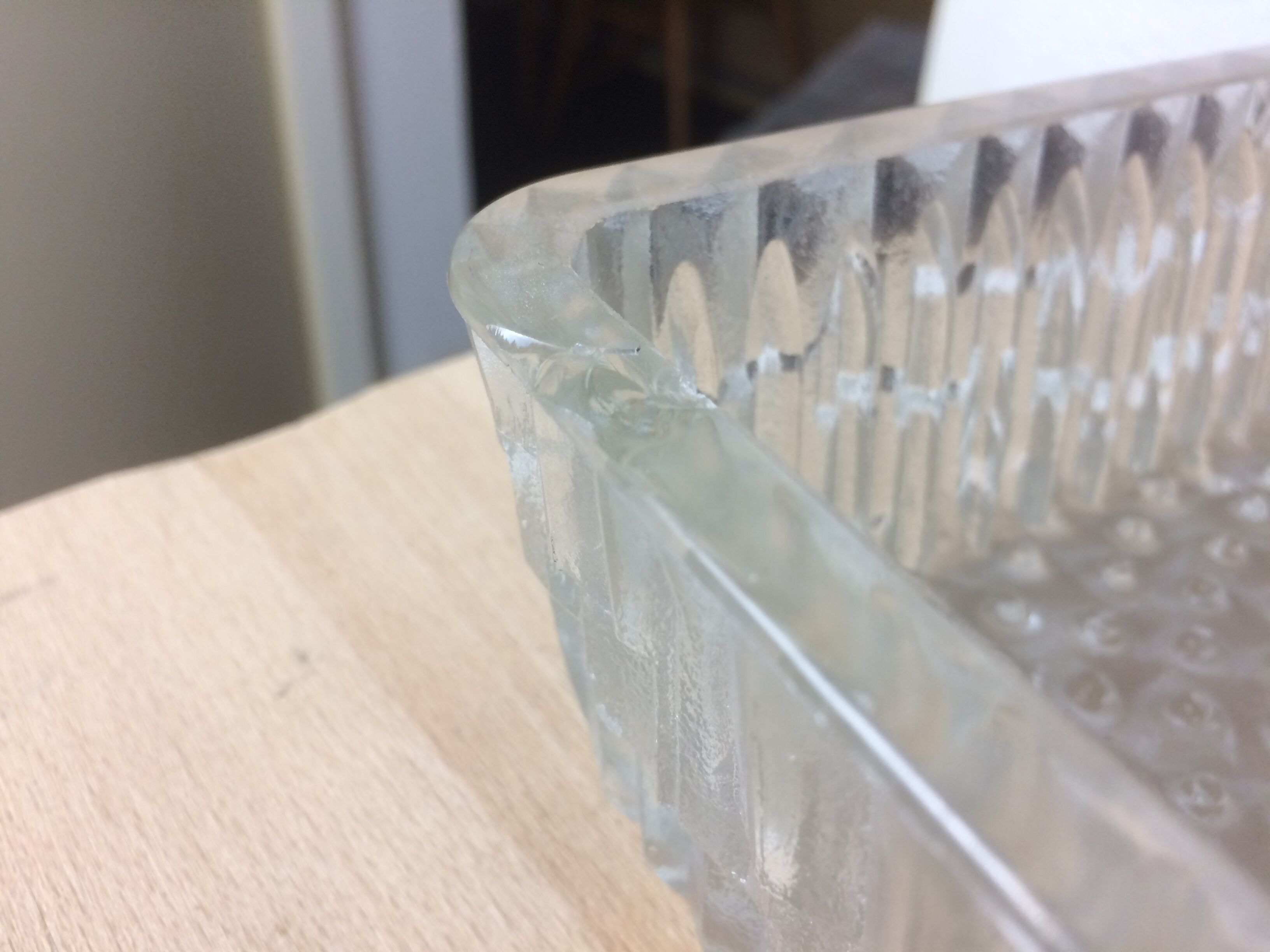 Square Holophane wall light in cut glass, 1960s.