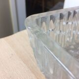 Holophane square wall lamp in chiseled glass, 60s