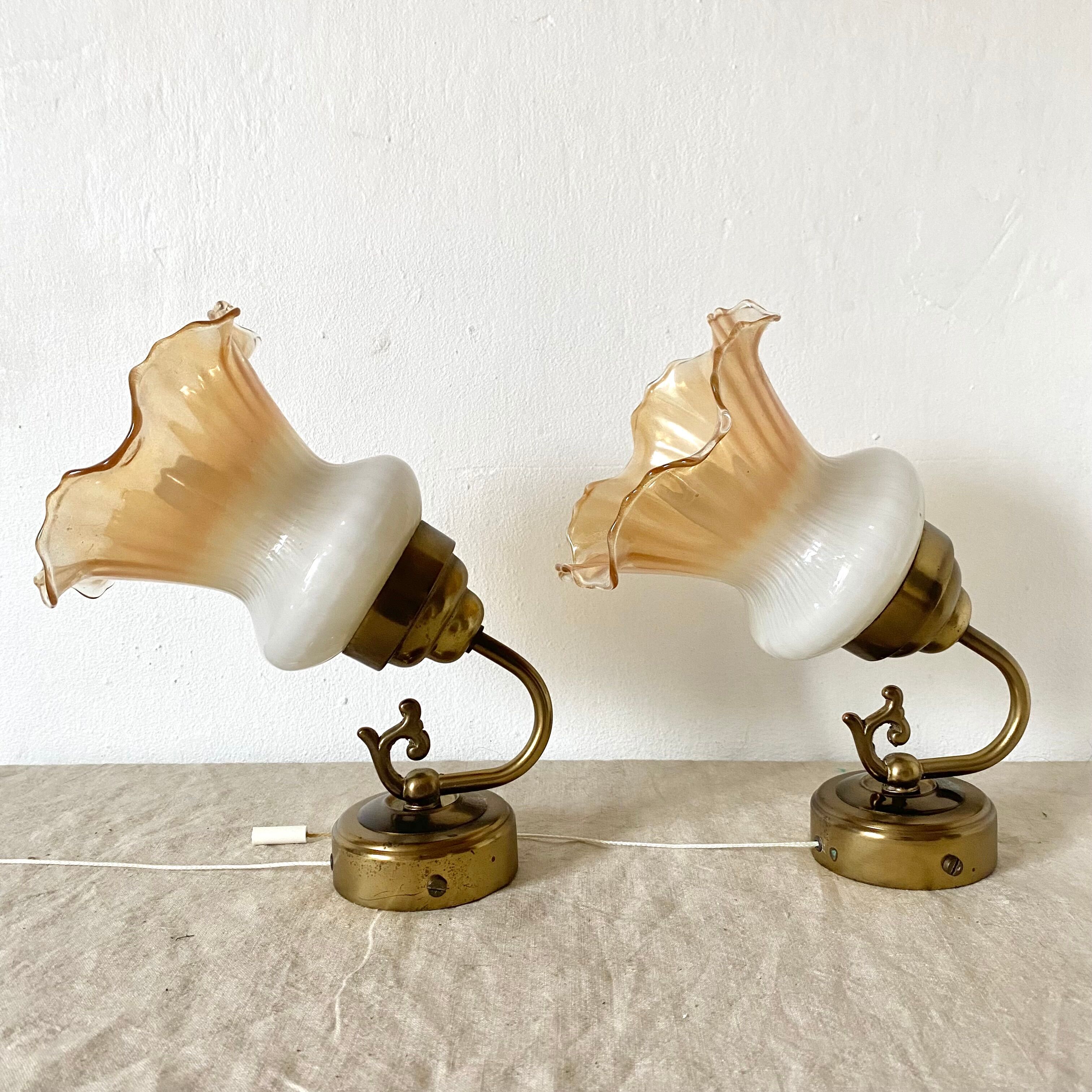 Pair of tulip sconces