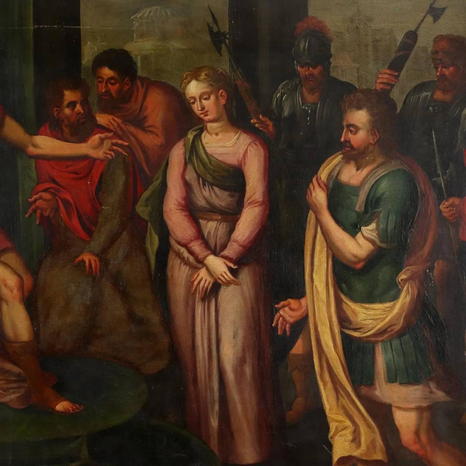 The Continence of Scipio, oil on panel, Italy 17th century.