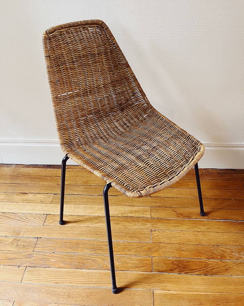 Ensemble de 5 chaises "Basket" par Gianfranco Legler, années 1950