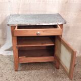 Parisian buffet in solid wood and enamelled sheet metal - mid 20th century.