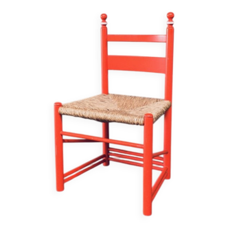 Austrian Folk Art Rush Side Chair, 1970s