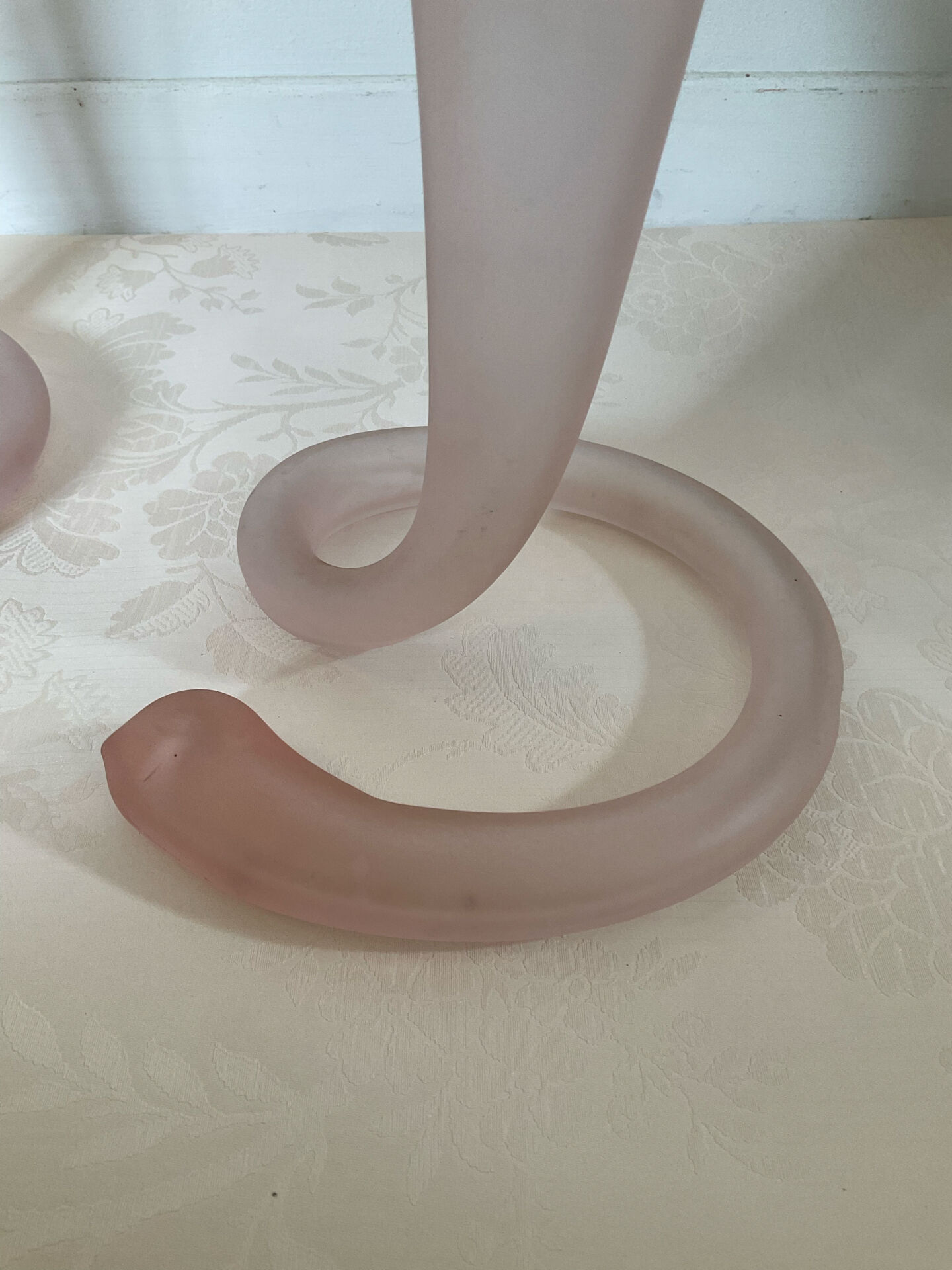 A pair of large Italian corolla vases in glass paste.