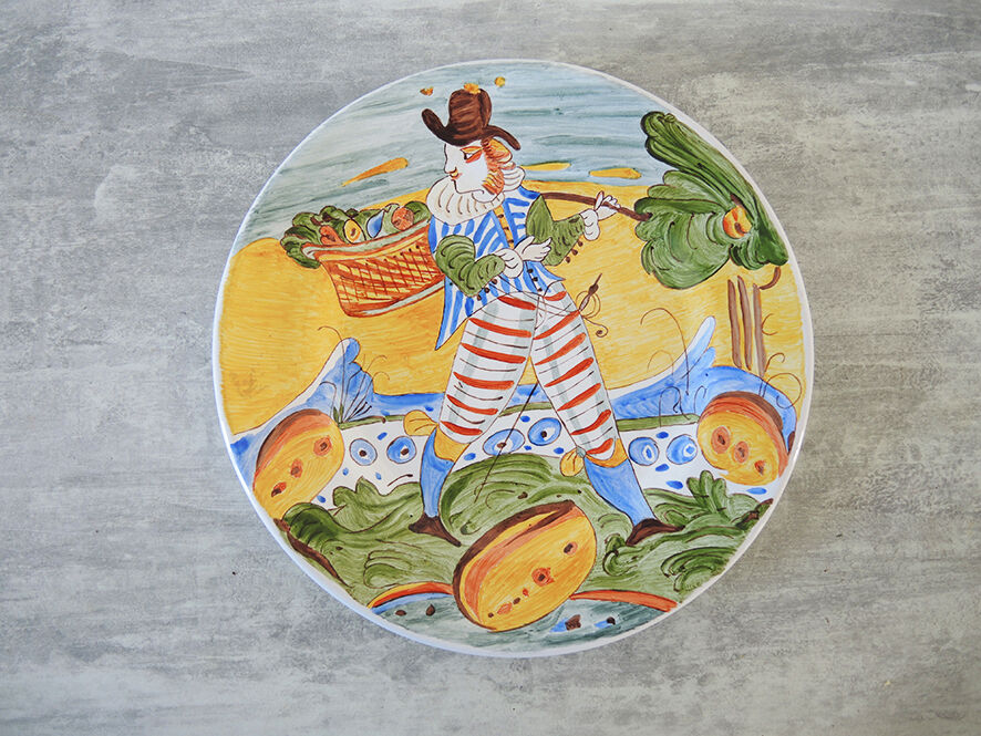 3 old majolica plates from montelupo signature hand decor