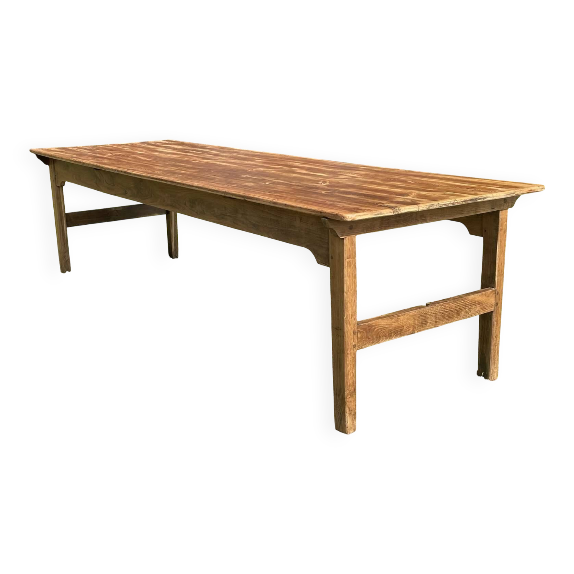 Early 20th century farmhouse table in fir and chestnut