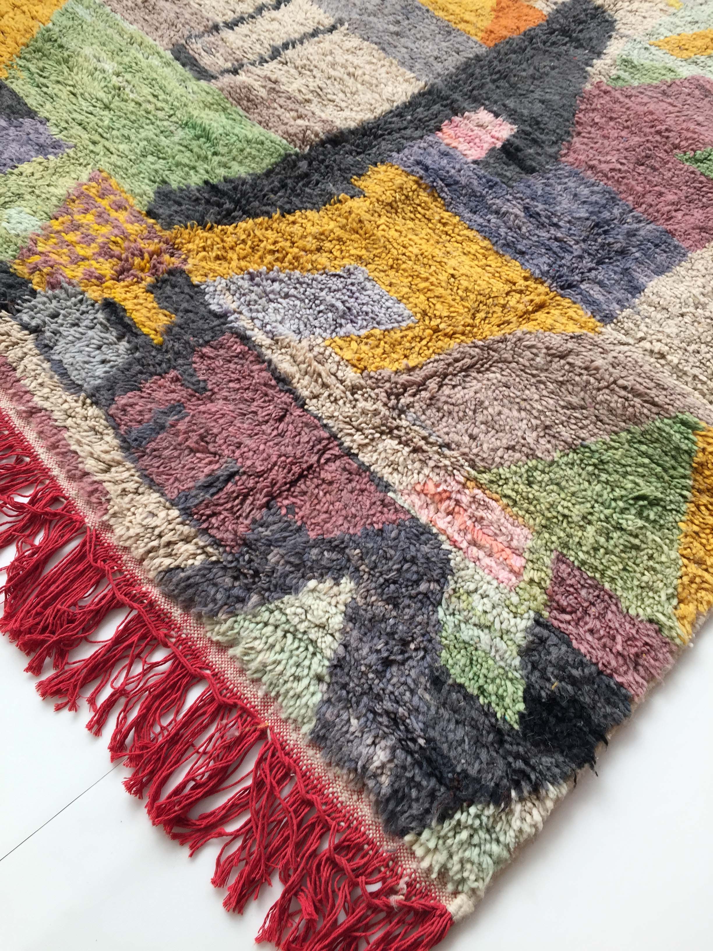 Moroccan Berber carpet Boujaad with colorful patterns 250x152cm