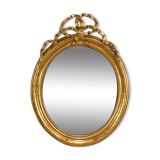Miroir Ovale en Bois Doré, Style Louis XVI, époque Napoléon III – Milieu XIXe