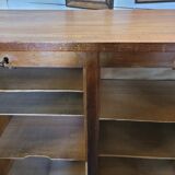 Double curtain binder in blond mahogany