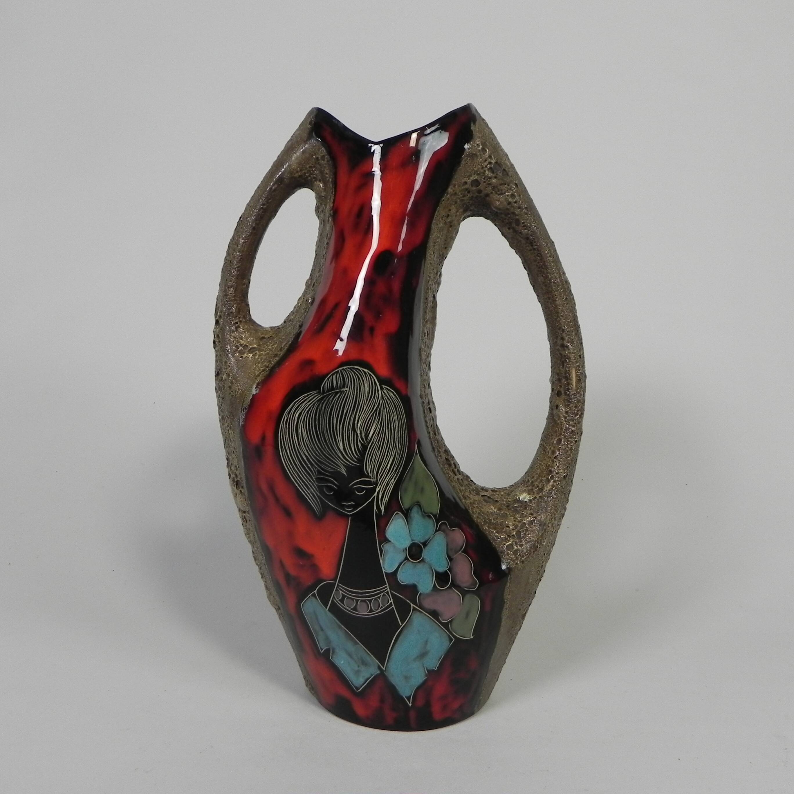 Vallauris Fat Lava Vase, 1950s