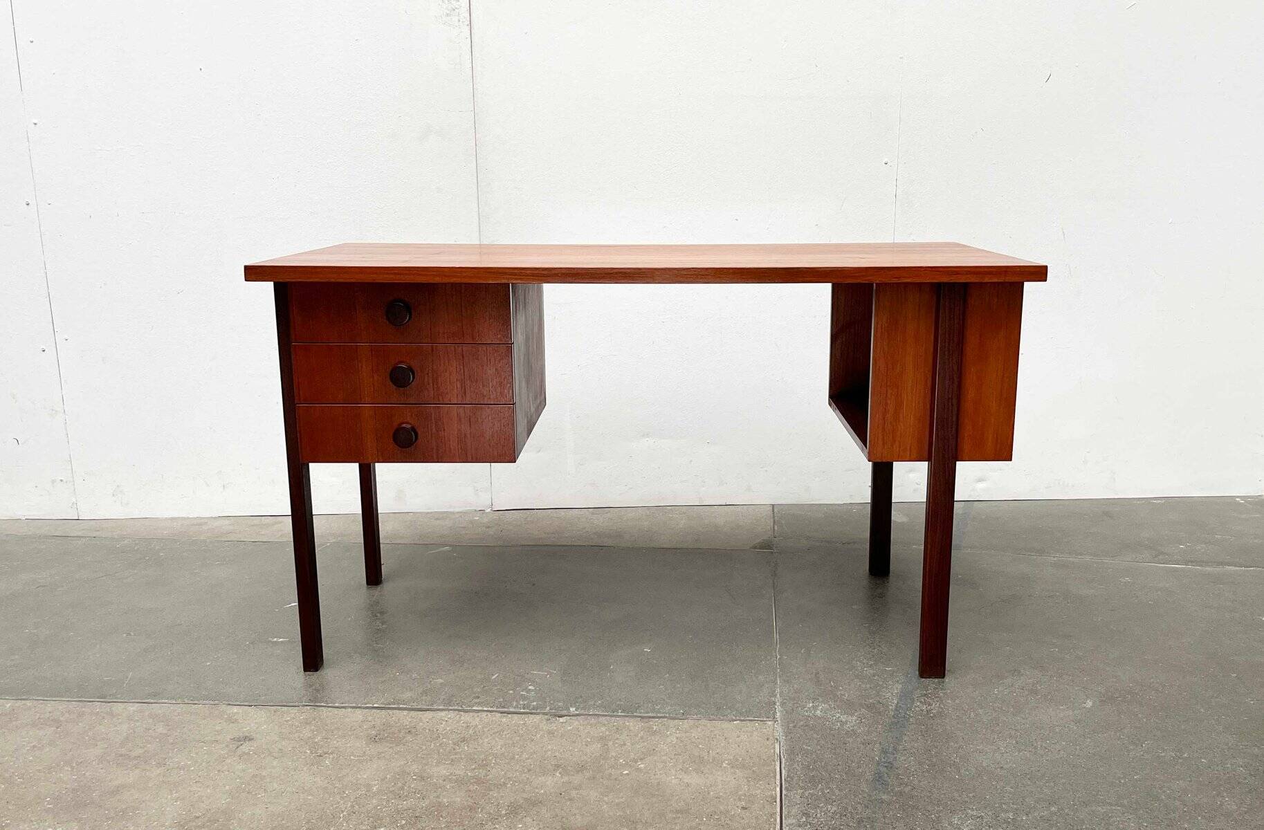 Mid-century modern teak desk by Asko Finland, 1960s.