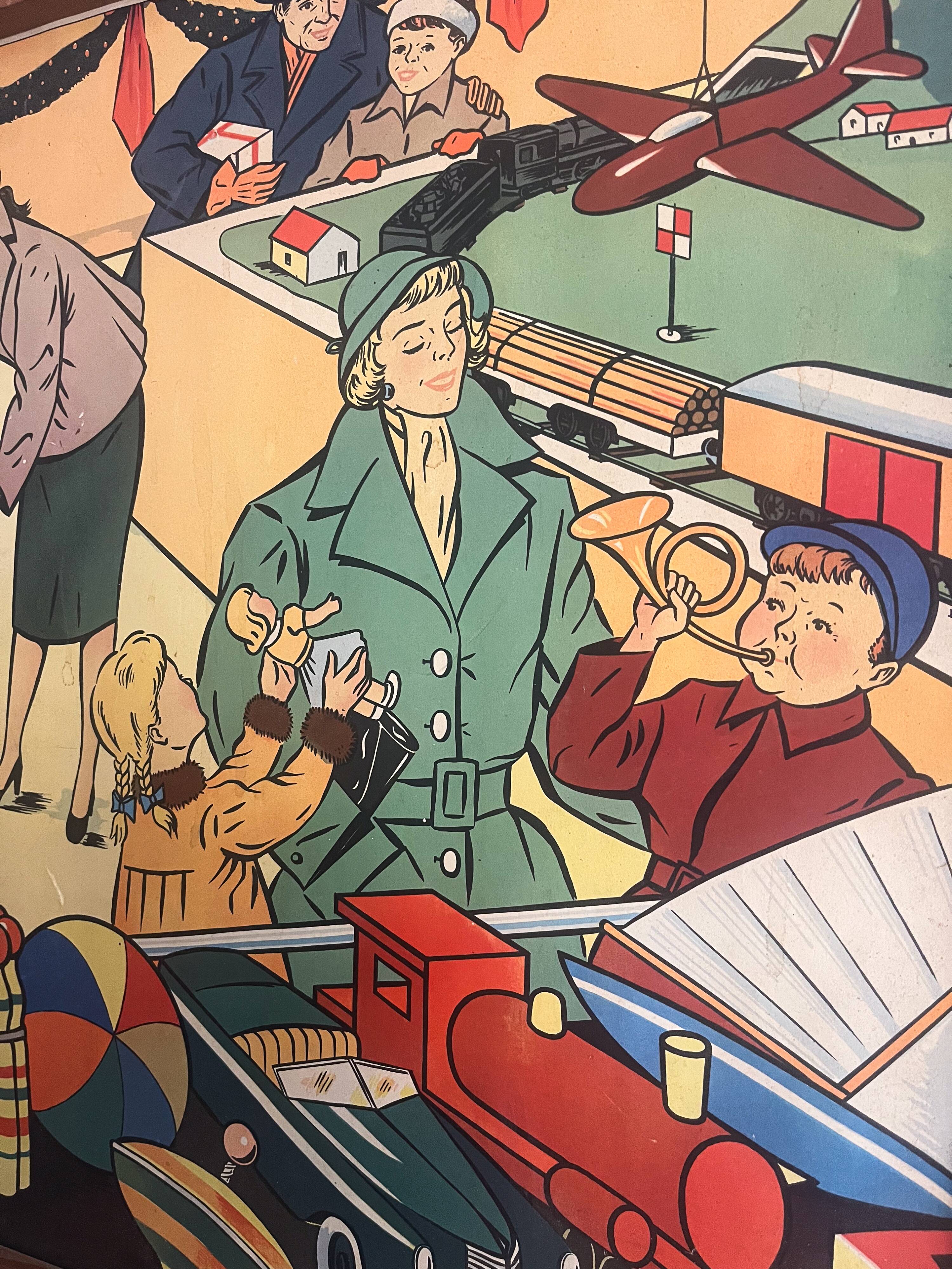 Double-sided educational posters with original wooden frame