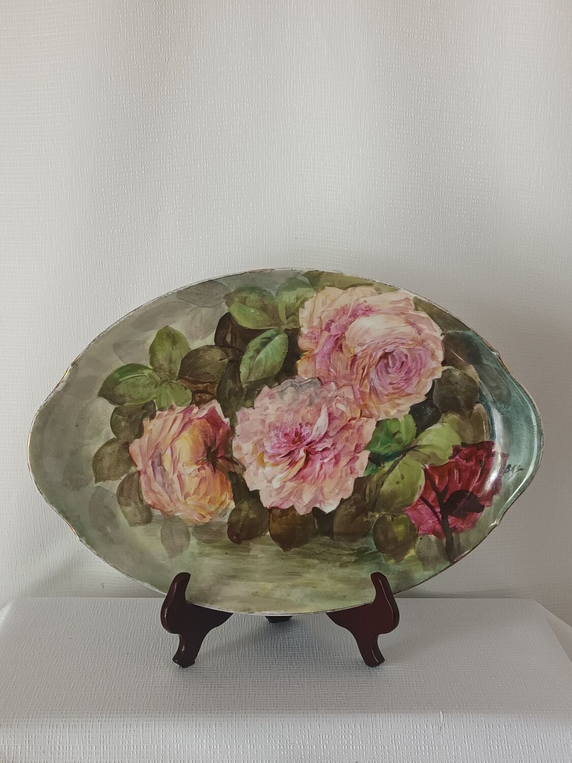 Decorative oval flat Limoges UC France