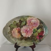 Decorative oval flat Limoges UC France