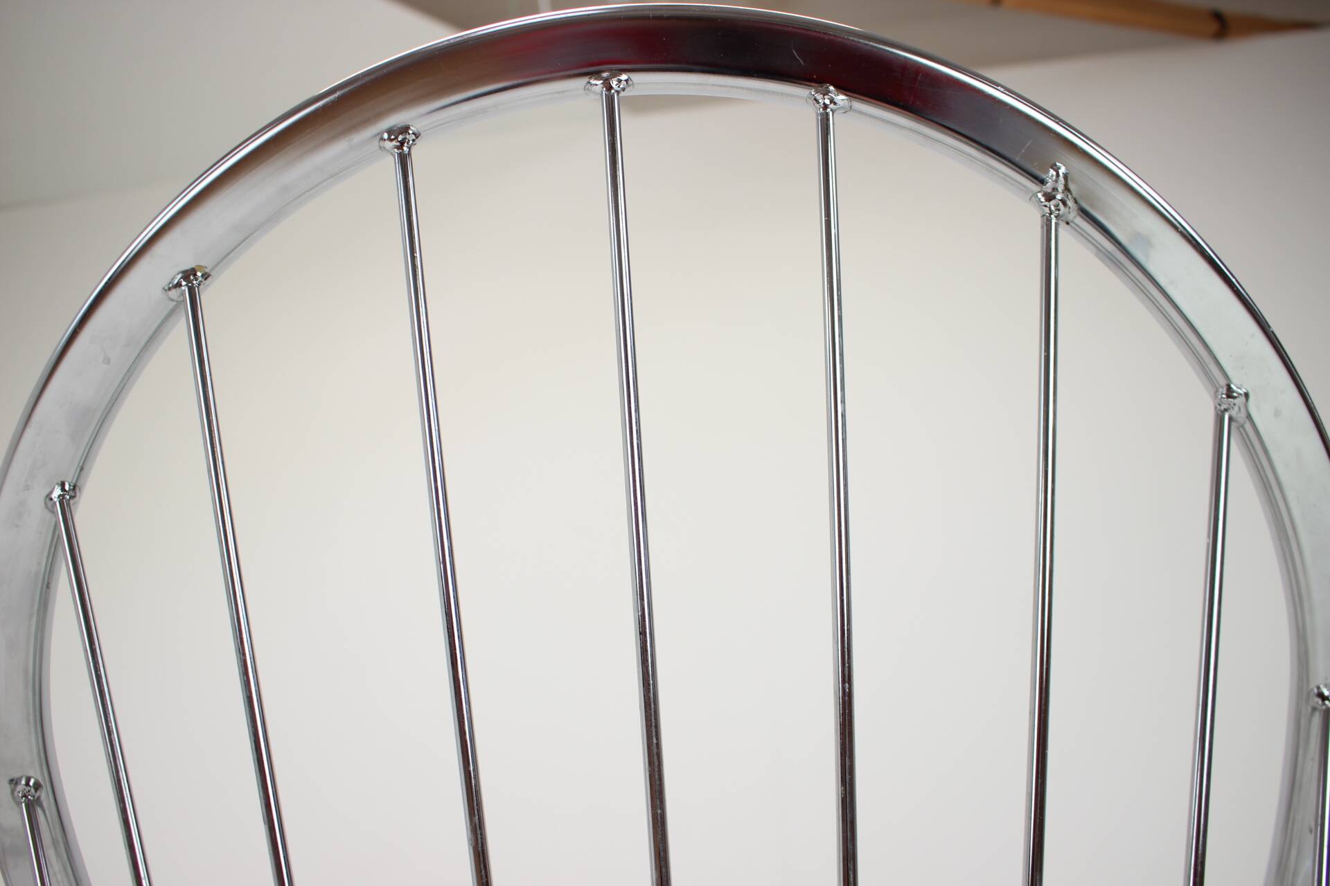 Midcentury set of three chrome dining chairs