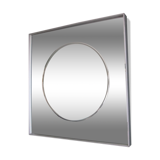 Vintage aluminum 77cm square mirror