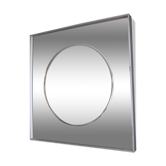 Vintage aluminum 77cm square mirror