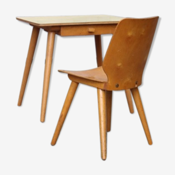 Bureau et chaise vintage pour enfant Baumann  1960