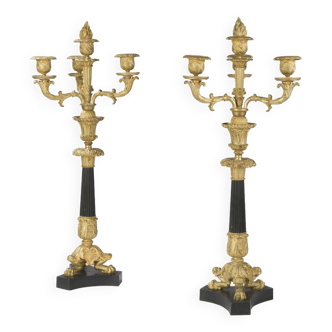 Pair of candlesticks - Empire period candelabra