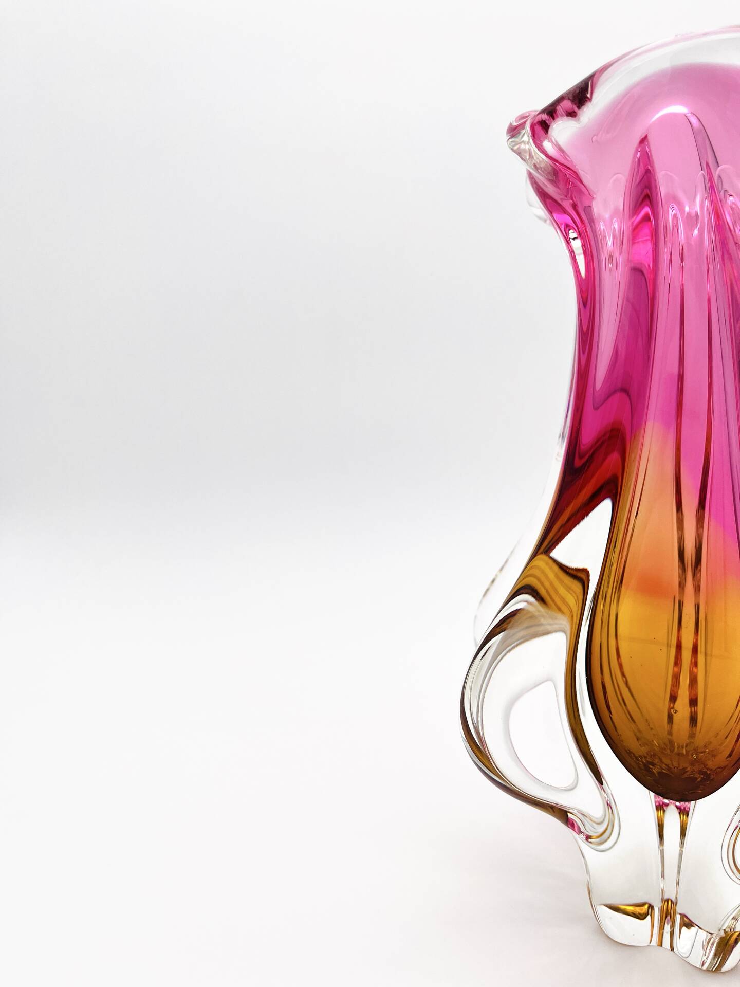Organic Vase - Sommerso - Josef Hospodka - Bohemian Crystal - Circa 60