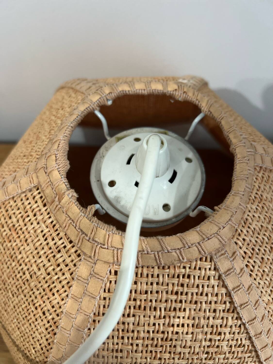 Vintage raffia pendant light