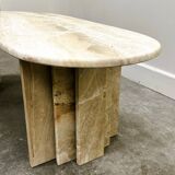 Table basse boomerang vintage en marbre, Italie années 1980