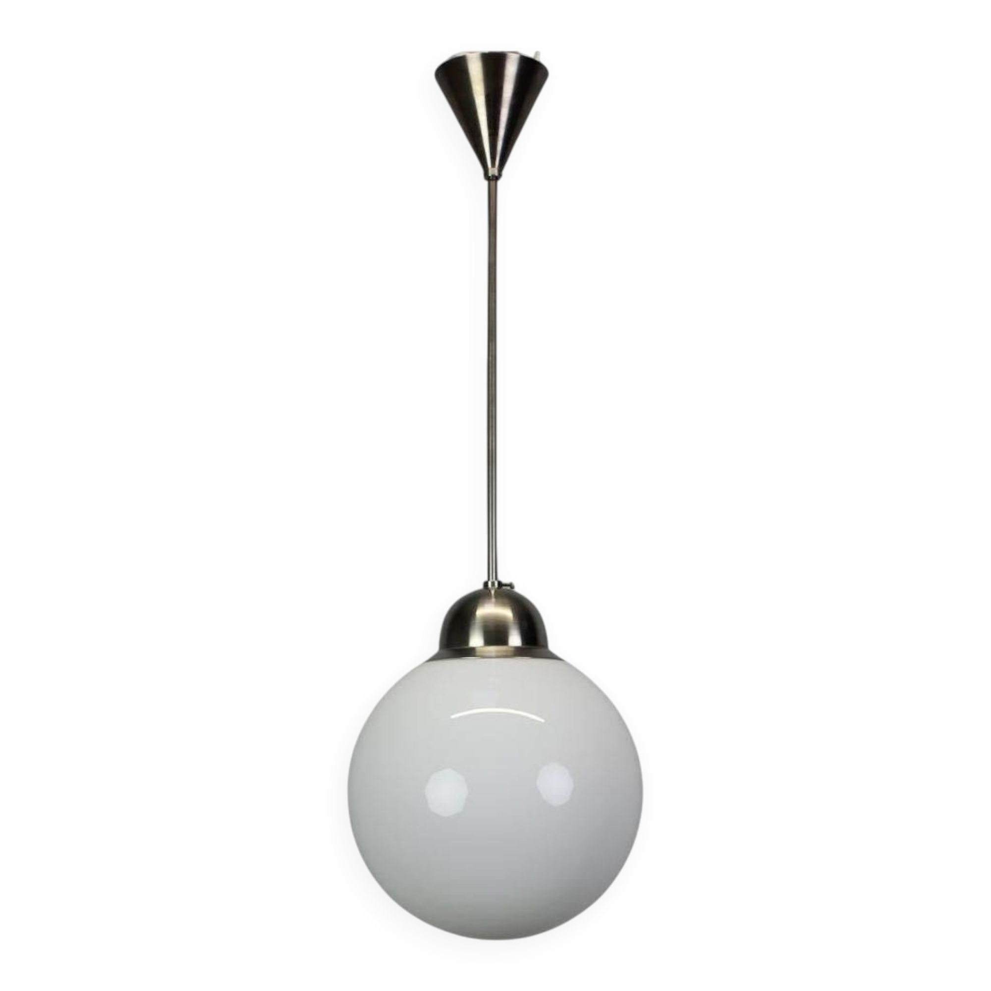 Suspended globe chandelier in glass Art Deco, Europe, 1930s