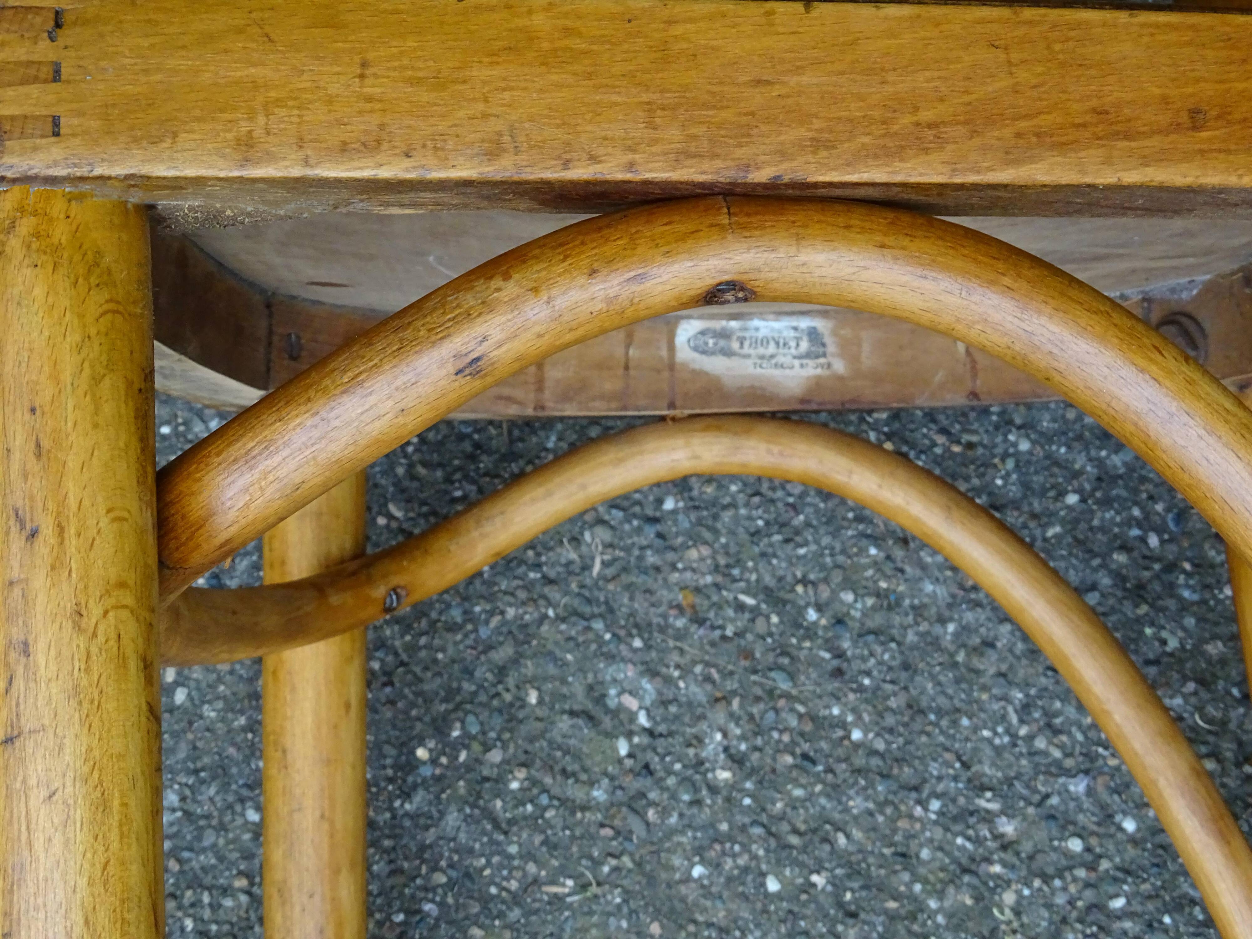 Série de 4 chaises Thonet Art déco bistrot blondes 1930