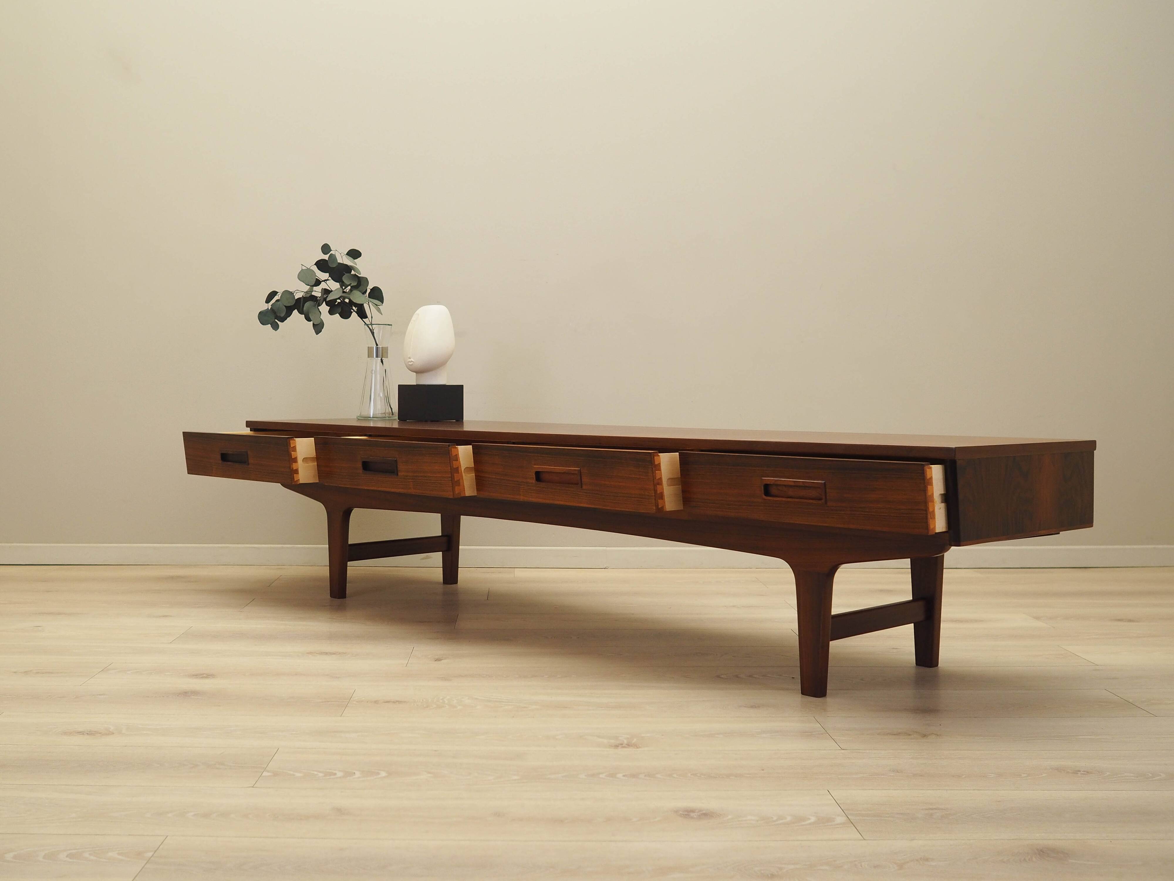 Walnut lowboard, Danish design, 1970s, manufactured in Denmark