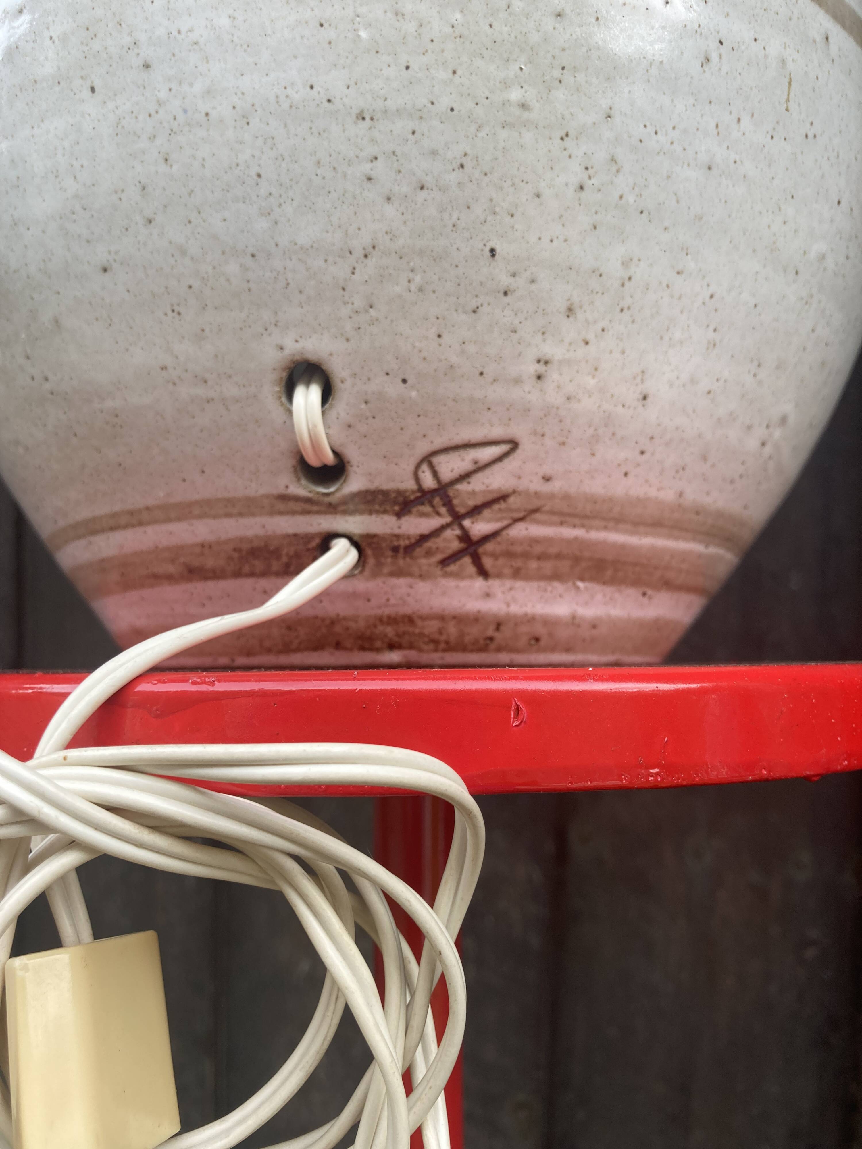 Pierre Pissareff, two-light lamp, signed, Dlg of Georges Pelletier