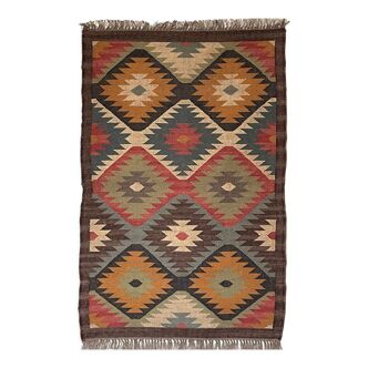 3 x 5, Handmade Jute-Wool Kilim Rug, Kilim Carpet, 90x150Cm