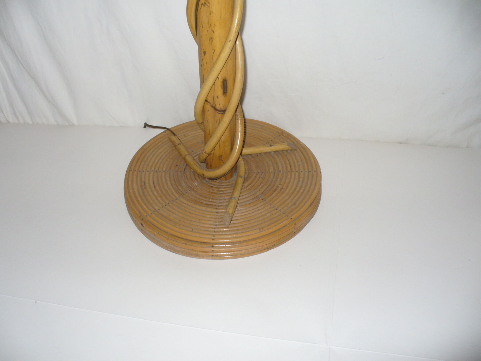 Rattan floor lamp from the 50s