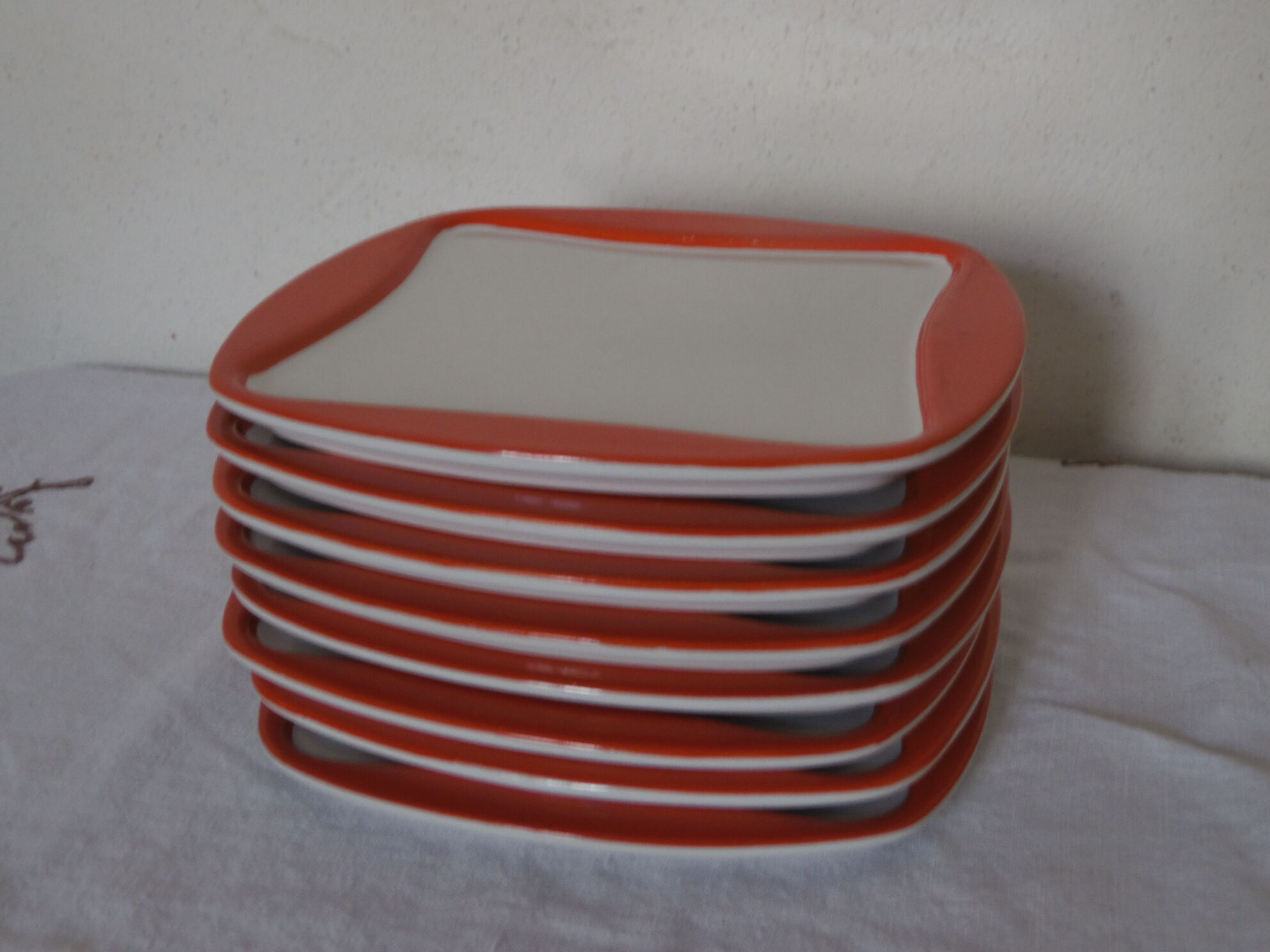 Set of 8 plates with a floral dessert Sentou