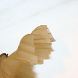 Pleated yellow glass lampshade