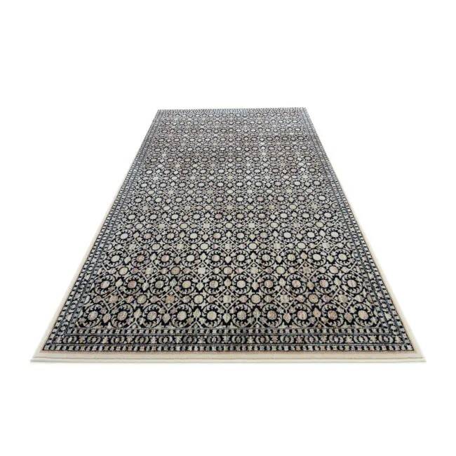 Tapis moderne noir et beige KATA en Laine