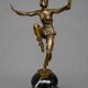 Art Deco bronze figurine "Dancer" on a marble base.