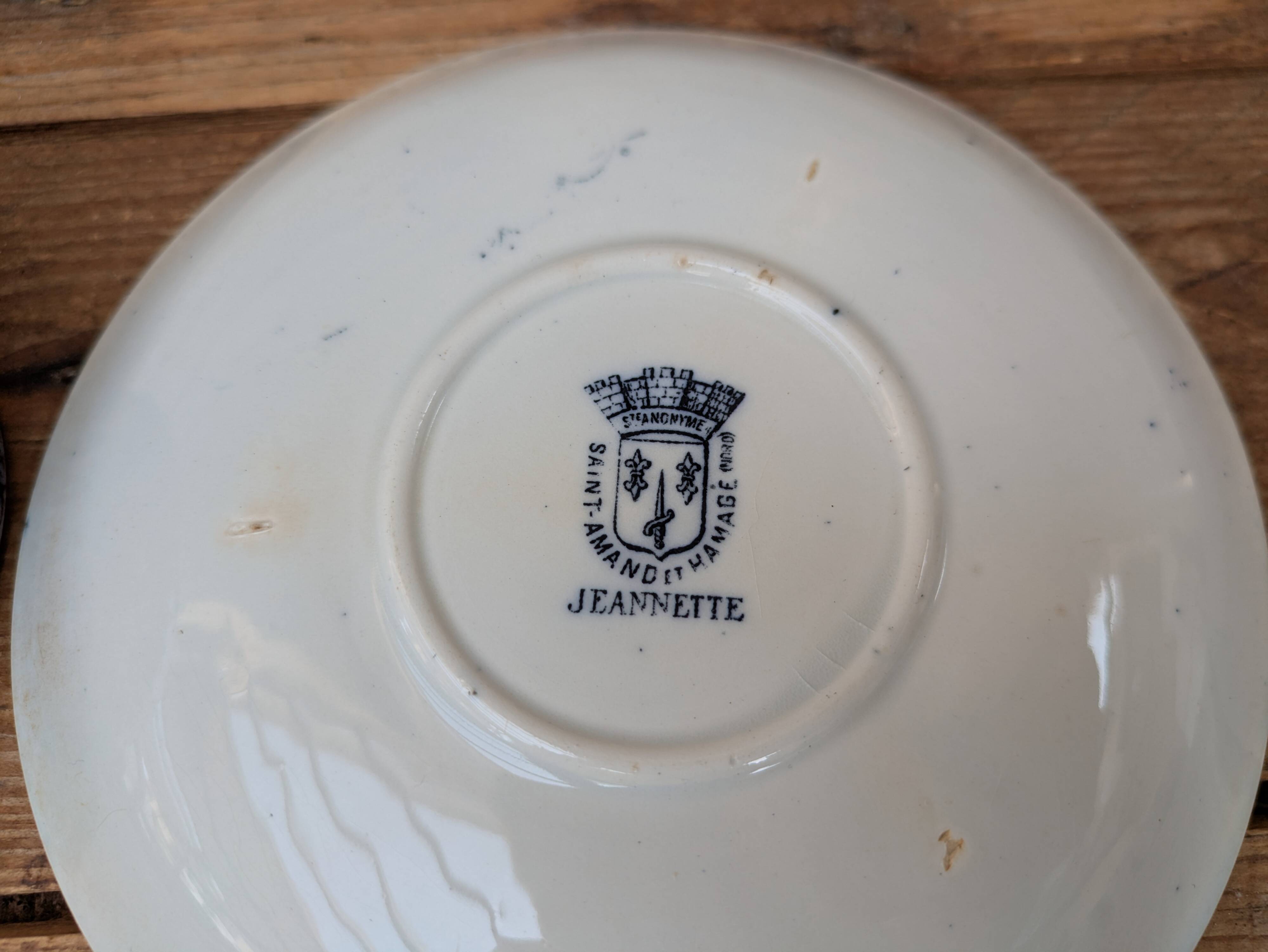 Antique coffee cup with saucer, Saint Amand and Hamage, Jeannette model