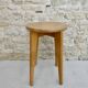 Tabouret en bois massif des années 50