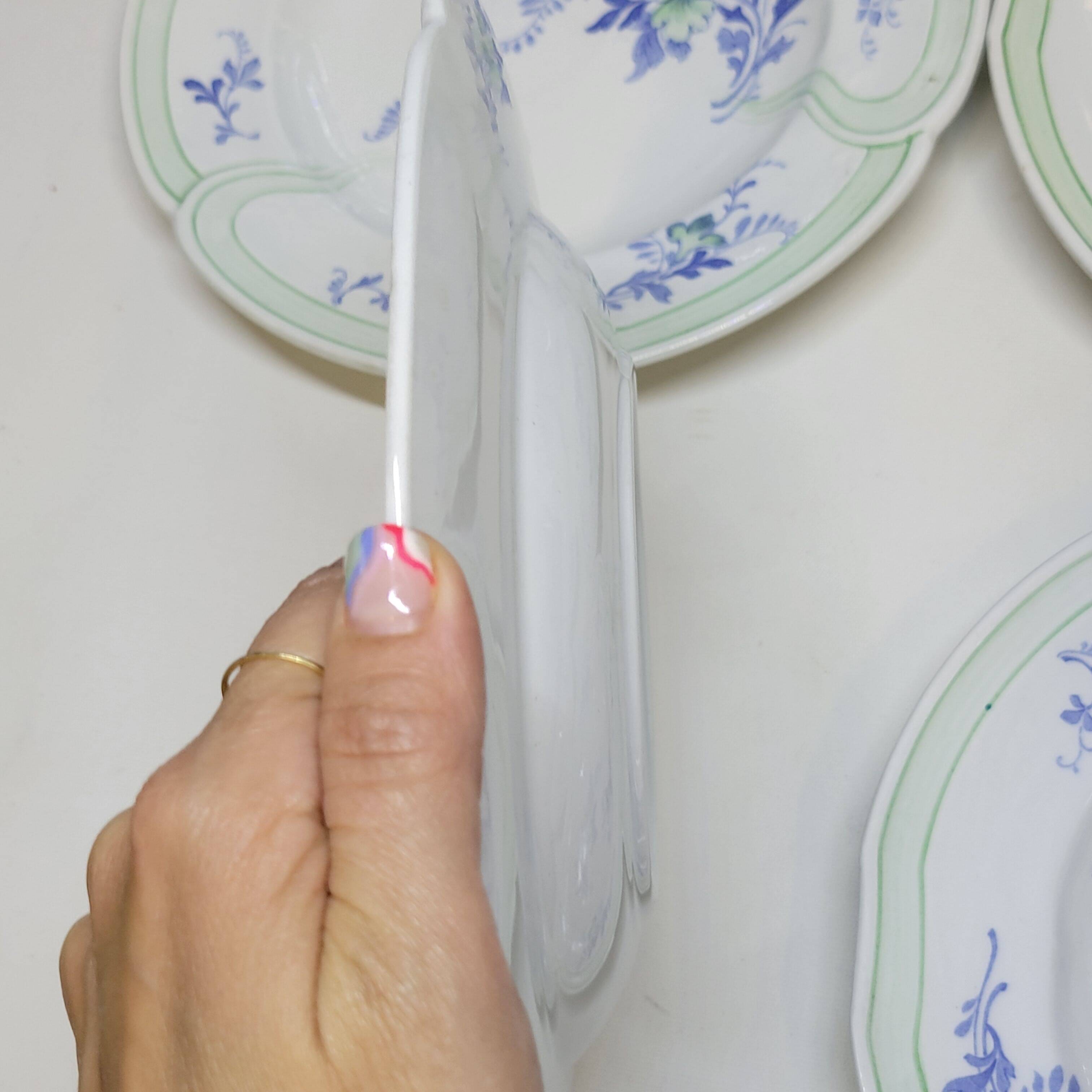 9 Antique KG Lunéville Plates, Regence Model