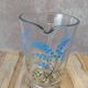 Pichet en verre décor floral bleu vintage