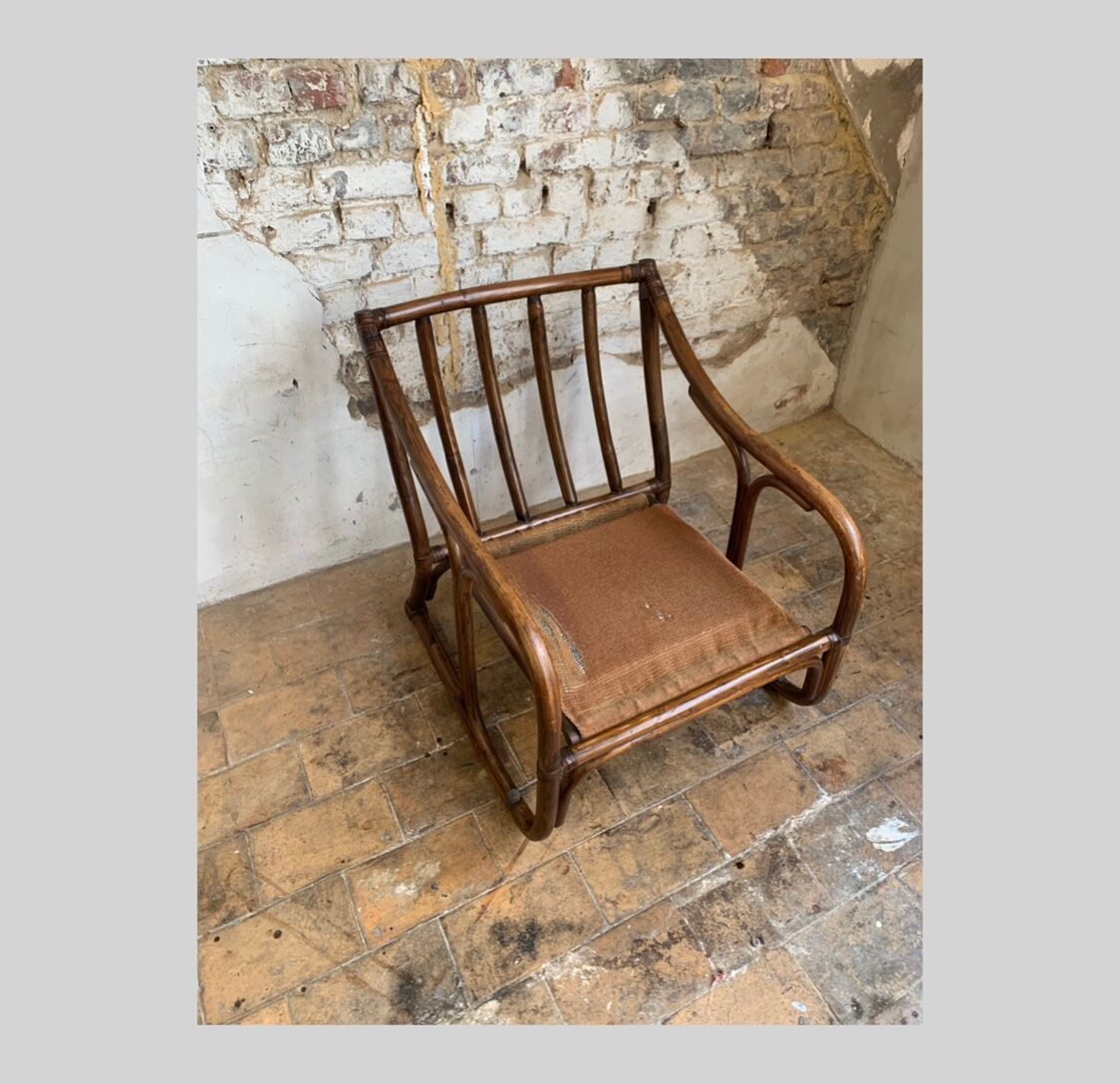 vintage rattan armchair 1970S by KOK Maison, France