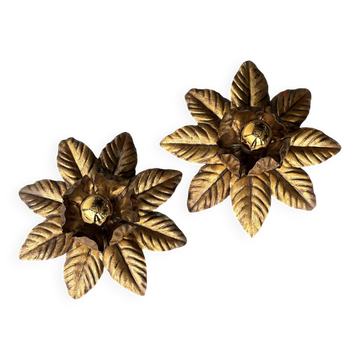 Golden metal floral appliqués, Italy 1970