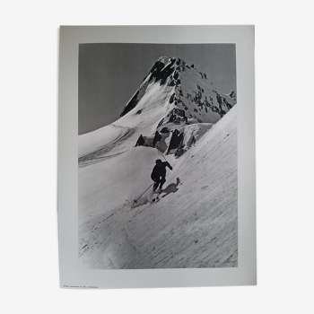 Skier in the 50s - Photo by Léon Scheurer (contemporary print)