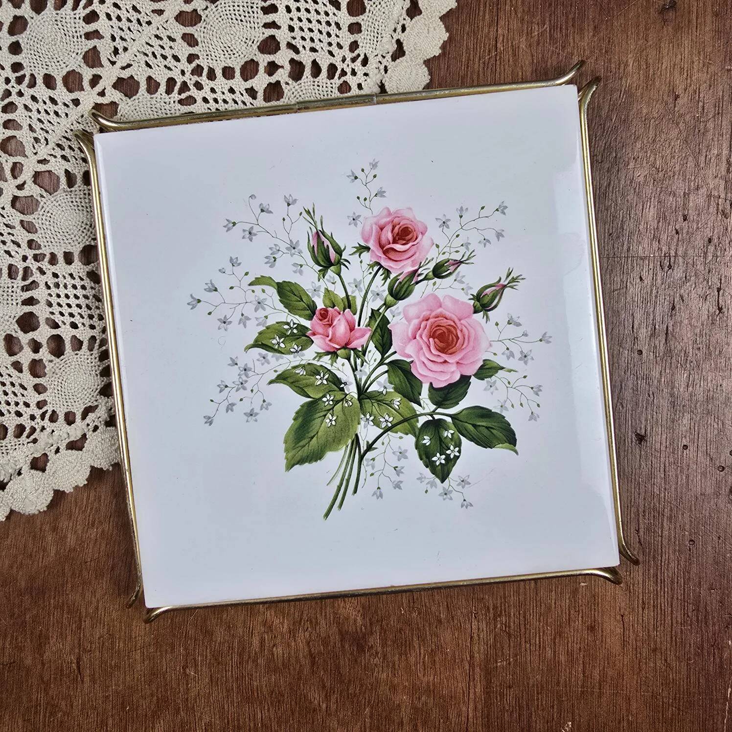Vintage trivet Villeroy & Boch Mettlach – Floral ceramic design