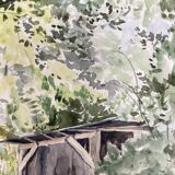 Aquarelle de paysage vintage